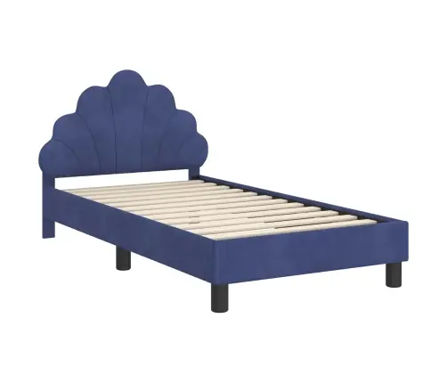 Bērnu Gultas Rāmis Ar Galvgali Policijas Zila 80 X 160 Cm Samts Vidaxl