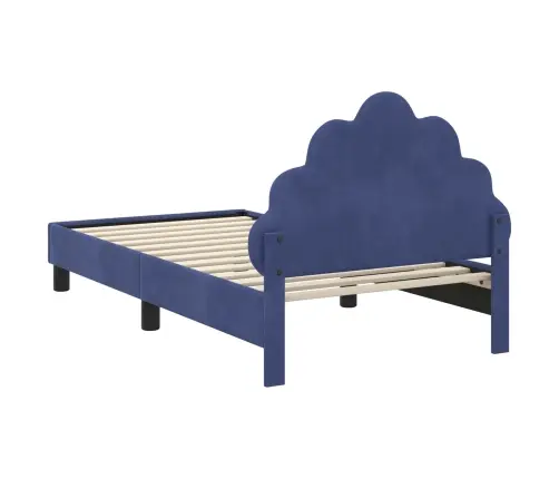 Bērnu Gultas Rāmis Ar Galvgali Policijas Zila 80 X 160 Cm Samts Vidaxl