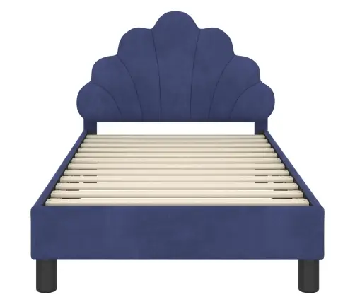 Bērnu Gultas Rāmis Ar Galvgali Policijas Zila 80 X 160 Cm Samts Vidaxl