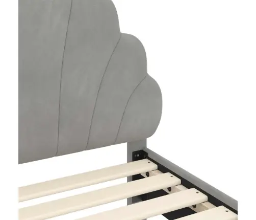 Laste Voodiraam Peatoega Peaga Helehall 80 X 200 Cm Samet