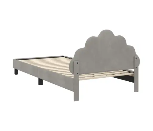 Laste Voodiraam Peatoega Peaga Helehall 80 X 200 Cm Samet