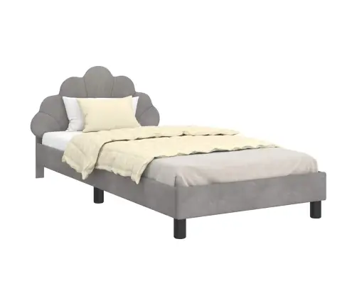 Laste Voodiraam Peatoega Peaga Helehall 80 X 200 Cm Samet