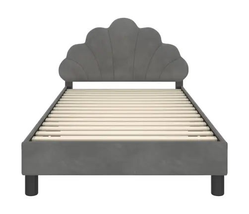 Vaikiška Lovos Konstrukcija Su Galvūgaliu Tamsiai Pilka Aksomas