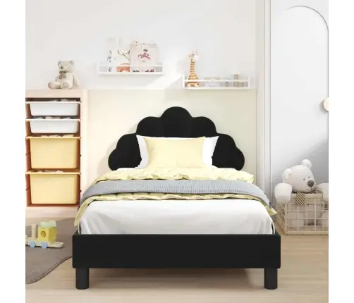 Vaikiška Lovos Konstrukcija Su Galvūgaliu Juoda 80 X 200 Cm