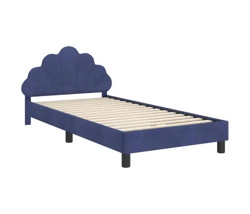 Bērnu Gultas Rāmis Ar Galvgali Policijas Zila 80 X 200 Cm Samts Vidaxl