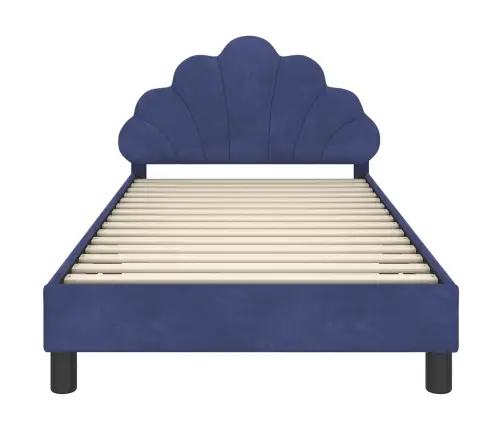 Bērnu Gultas Rāmis Ar Galvgali Policijas Zila 80 X 200 Cm Samts Vidaxl