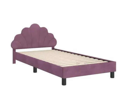 Laste Voodiraam Peatoega Peaga Lilla 90 X 200 Cm Samet