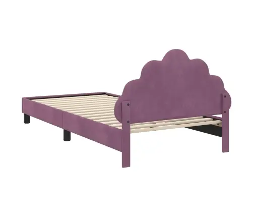 Laste Voodiraam Peatoega Peaga Lilla 90 X 200 Cm Samet