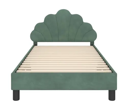 Laste Voodiraam Peatoega Peaga Mere Roheline 90 X 200 Cm Samet