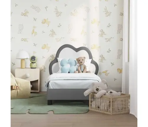 Bērnu Gultas Rāmis Ar Galvgali Gaiši Pelēks 70 X 140 Cm Pu Vidaxl