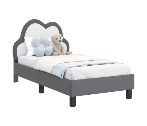 Bērnu Gultas Rāmis Ar Galvgali Gaiši Pelēks 70 X 140 Cm Pu Vidaxl