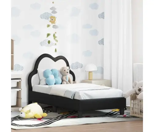 Bērnu Gultas Rāmis Ar Galvgali Melna 70 X 140 Cm Pu Vidaxl