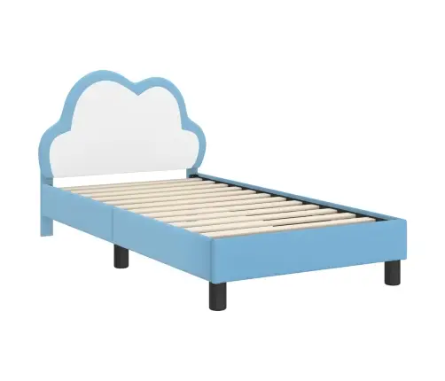 Bērnu Gultas Rāmis Ar Galvgali Zila 80 X 160 Cm Pu Vidaxl
