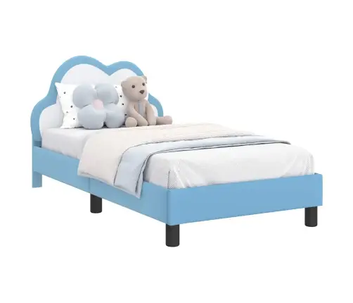 Bērnu Gultas Rāmis Ar Galvgali Zila 80 X 160 Cm Pu Vidaxl