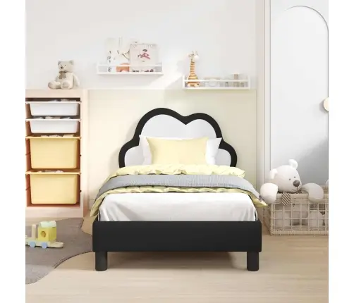 Bērnu Gultas Rāmis Ar Galvgali Melna 80 X 160 Cm Pu Vidaxl