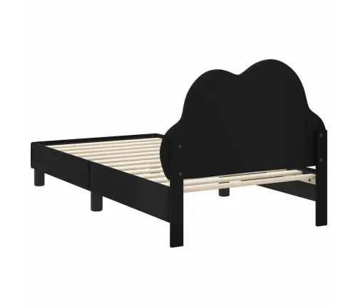 Bērnu Gultas Rāmis Ar Galvgali Melna 80 X 160 Cm Pu Vidaxl