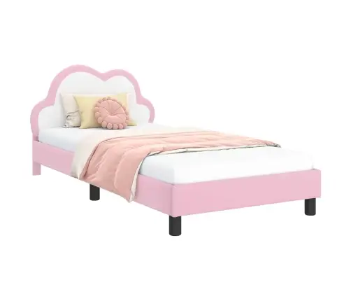 Bērnu Gultas Rāmis Ar Galvgali Rozā 80 X 200 Cm Pu Vidaxl