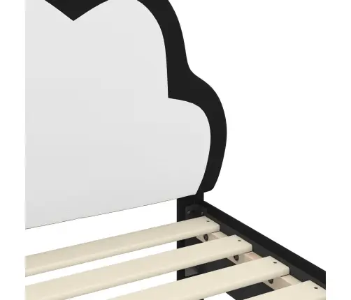 Laste Voodiraam Peatoega Peaga Must 80 X 200 Cm Pu