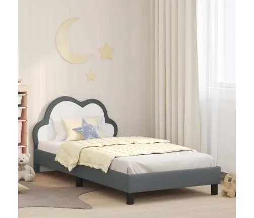 Bērnu Gultas Rāmis Ar Galvgali Gaiši Pelēks 90 X 190 Cm Pu Vidaxl