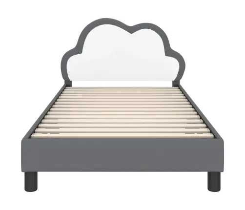 Bērnu Gultas Rāmis Ar Galvgali Gaiši Pelēks 90 X 190 Cm Pu Vidaxl