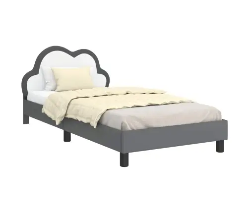 Bērnu Gultas Rāmis Ar Galvgali Gaiši Pelēks 90 X 190 Cm Pu Vidaxl