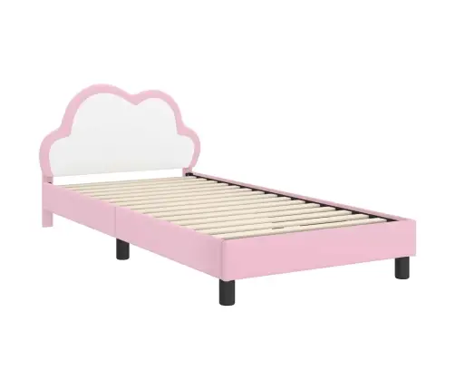 Bērnu Gultas Rāmis Ar Galvgali Rozā 90 X 200 Cm Pu Vidaxl