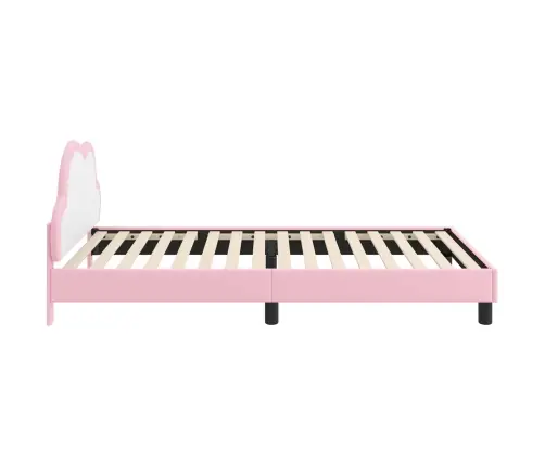 Bērnu Gultas Rāmis Ar Galvgali Rozā 90 X 200 Cm Pu Vidaxl