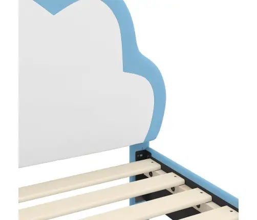 Bērnu Gultas Rāmis Ar Galvgali Zila 90 X 200 Cm Pu Vidaxl