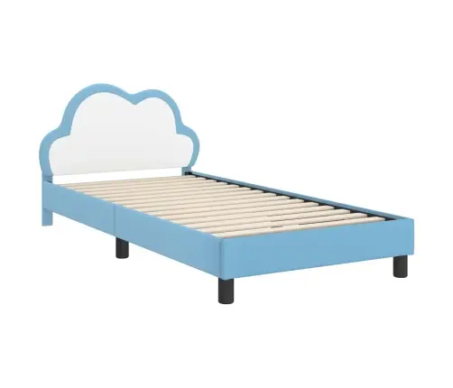 Bērnu Gultas Rāmis Ar Galvgali Zila 90 X 200 Cm Pu Vidaxl