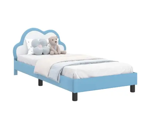 Bērnu Gultas Rāmis Ar Galvgali Zila 90 X 200 Cm Pu Vidaxl