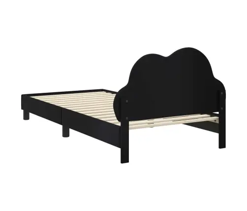 Bērnu Gultas Rāmis Ar Galvgali Melna 90 X 200 Cm Pu Vidaxl