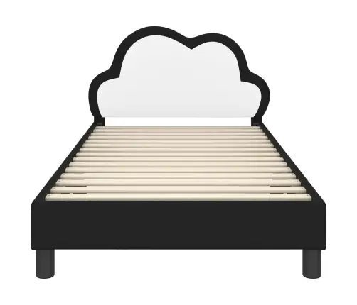 Bērnu Gultas Rāmis Ar Galvgali Melna 90 X 200 Cm Pu Vidaxl