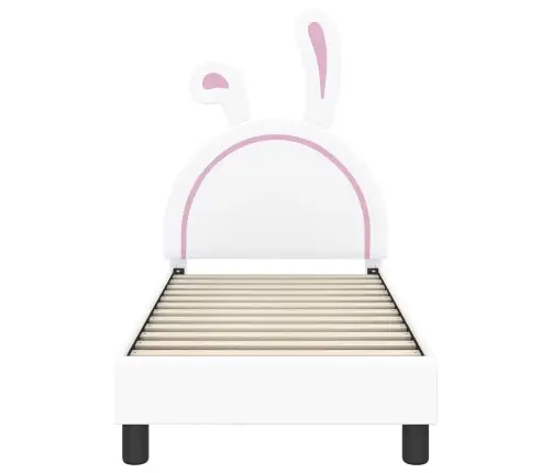 Bērnu Gultas Rāmis Ar Galvgali Balts 70 X 140 Cm Pu Vidaxl