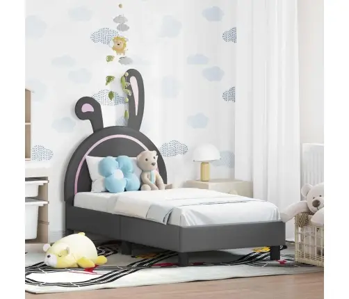 Kuni 3-Aastase Voodi Raam Koos Peatoega Helehall 70 X 140 Cm Pu