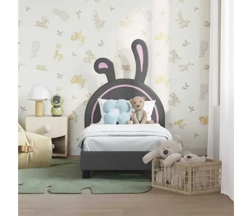 Kuni 3-Aastase Voodi Raam Koos Peatoega Helehall 70 X 140 Cm Pu