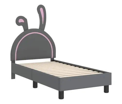 Kuni 3-Aastase Voodi Raam Koos Peatoega Helehall 70 X 140 Cm Pu