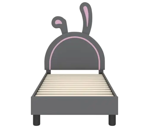 Kuni 3-Aastase Voodi Raam Koos Peatoega Helehall 70 X 140 Cm Pu