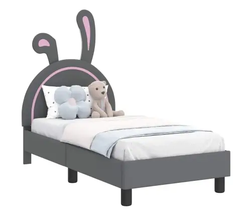 Kuni 3-Aastase Voodi Raam Koos Peatoega Helehall 70 X 140 Cm Pu