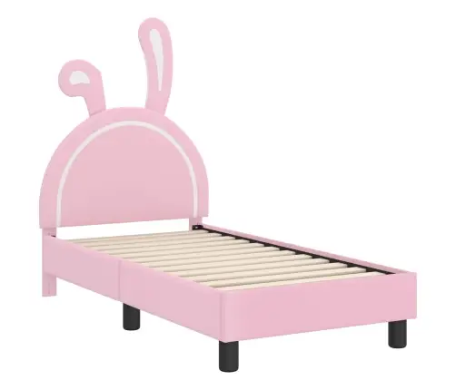 Bērnu Gultas Rāmis Ar Galvgali Rozā 70 X 140 Cm Pu Vidaxl