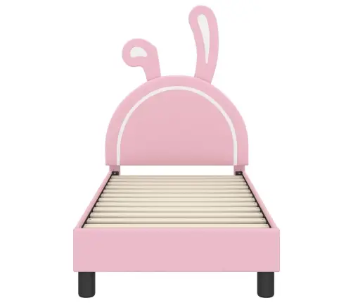 Bērnu Gultas Rāmis Ar Galvgali Rozā 70 X 140 Cm Pu Vidaxl