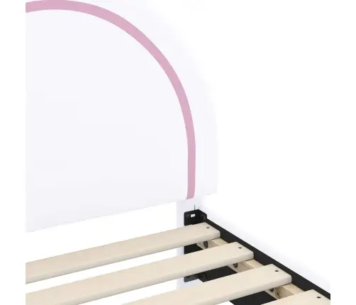 Vaikiška Lovos Konstrukcija Su Galvūgaliu Balta 80 X 160 Cm Pu