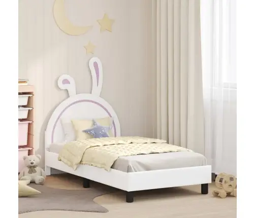 Vaikiška Lovos Konstrukcija Su Galvūgaliu Balta 80 X 160 Cm Pu