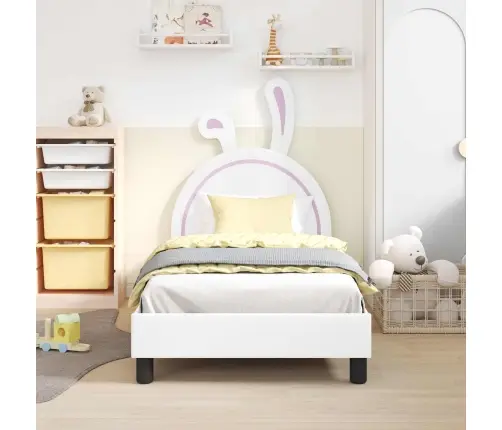 Vaikiška Lovos Konstrukcija Su Galvūgaliu Balta 80 X 160 Cm Pu