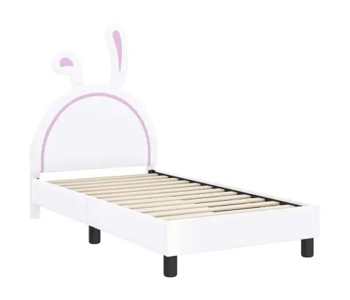 Vaikiška Lovos Konstrukcija Su Galvūgaliu Balta 80 X 160 Cm Pu