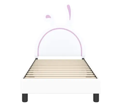 Vaikiška Lovos Konstrukcija Su Galvūgaliu Balta 80 X 160 Cm Pu