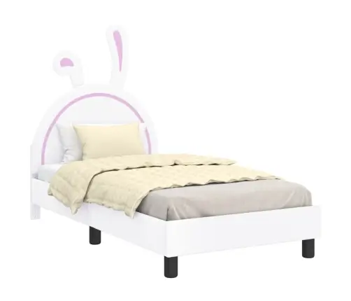 Vaikiška Lovos Konstrukcija Su Galvūgaliu Balta 80 X 160 Cm Pu