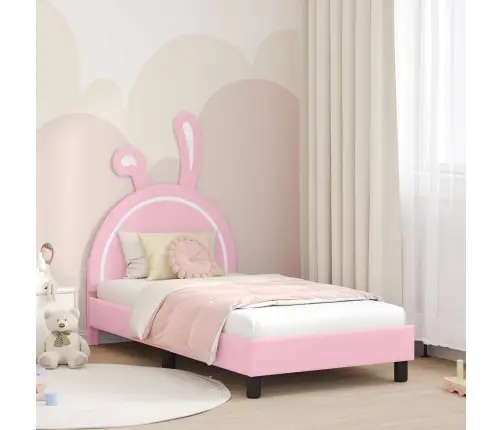 Vaikiška Lovos Konstrukcija Su Galvūgaliu Rožinė 80 X 160 Cm Pu