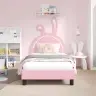Vaikiška Lovos Konstrukcija Su Galvūgaliu Rožinė 80 X 160 Cm Pu