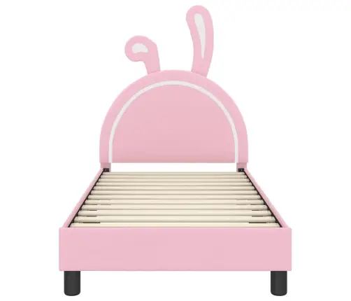 Vaikiška Lovos Konstrukcija Su Galvūgaliu Rožinė 80 X 160 Cm Pu