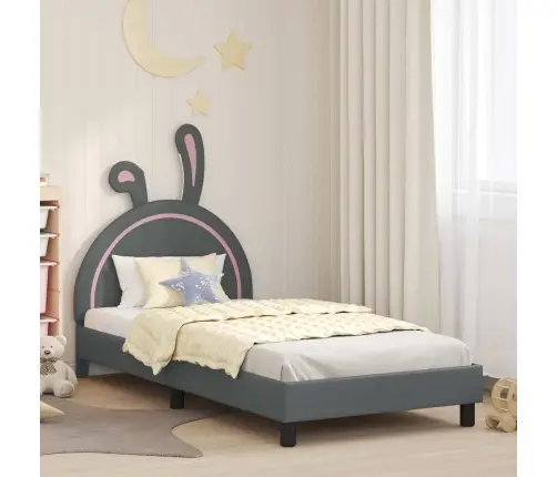 Bērnu Gultas Rāmis Ar Galvgali Gaiši Pelēks 80 X 200 Cm Pu Vidaxl